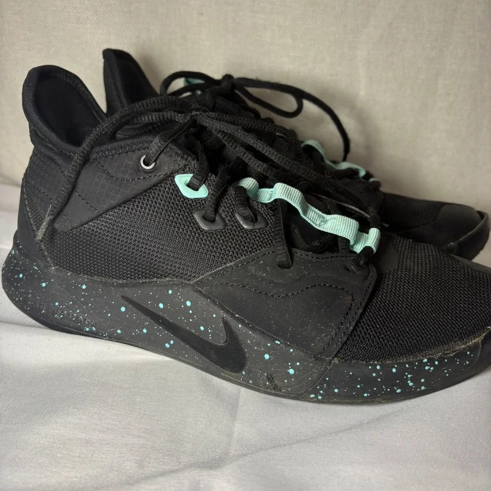 Nike PG 2.5 Mens Basketball Shoes Black Teal Speckled BQ8452-003 Size 11.5